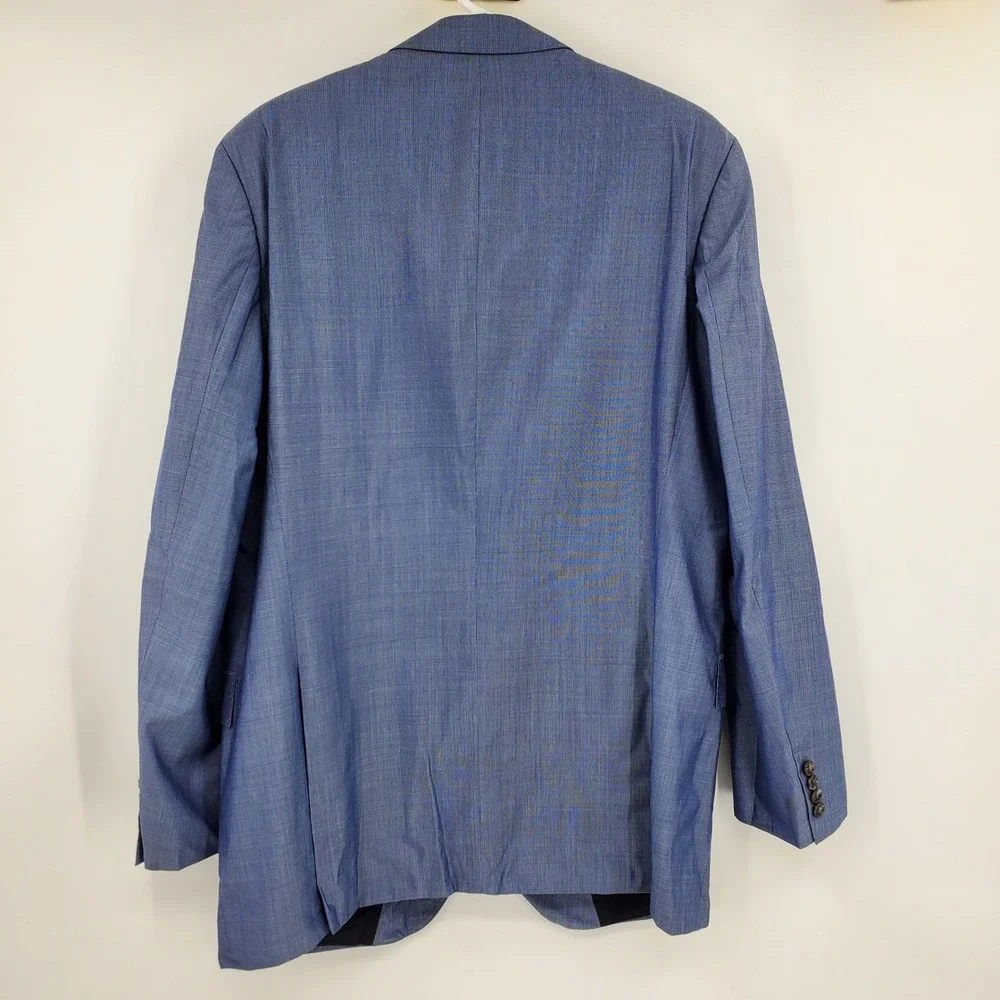 Hugo Boss Blue Silk Wool Blazer‎ Sport Coat Men's 44L Career Formal Sport Jacket